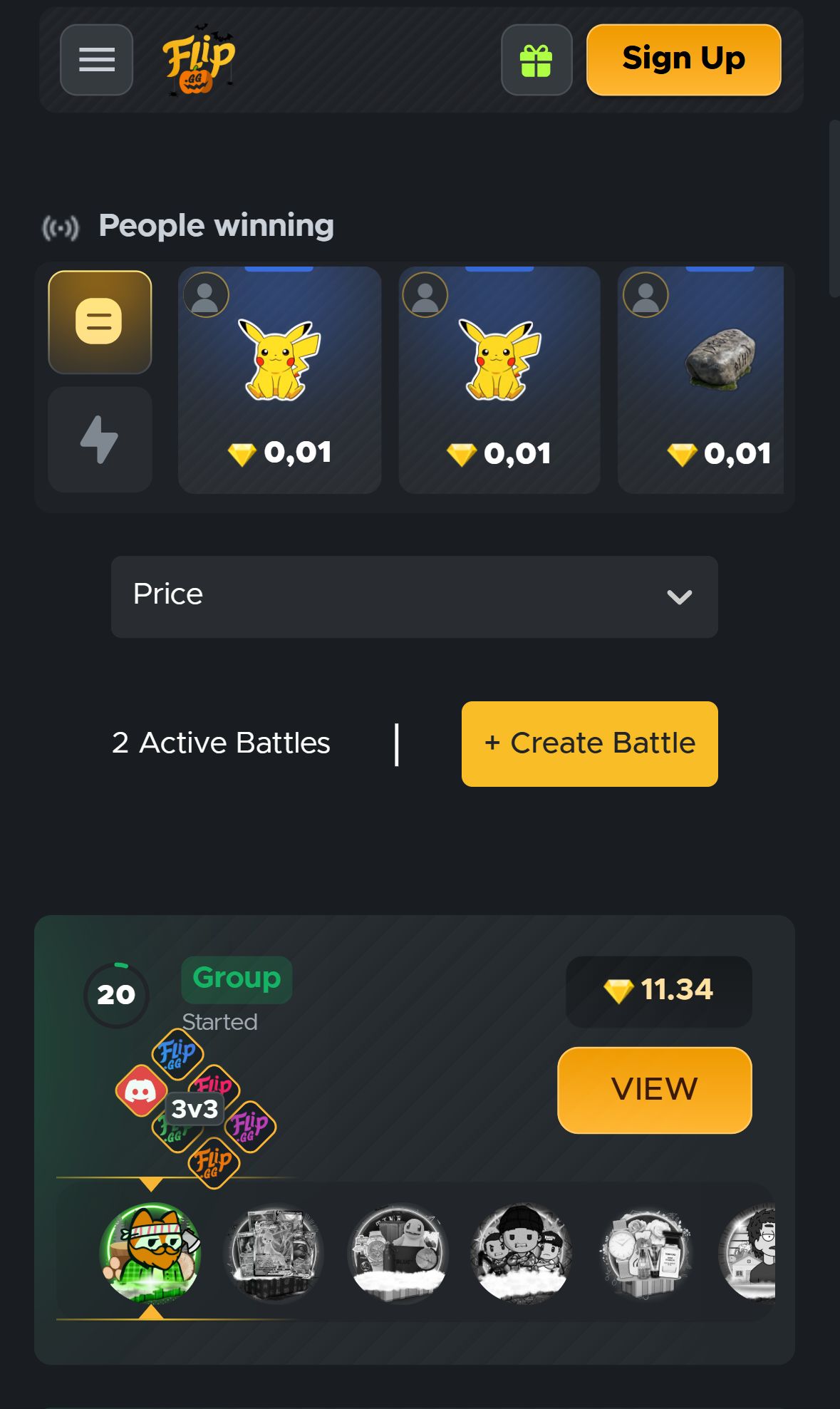 Flip — Homepage (Mobile)