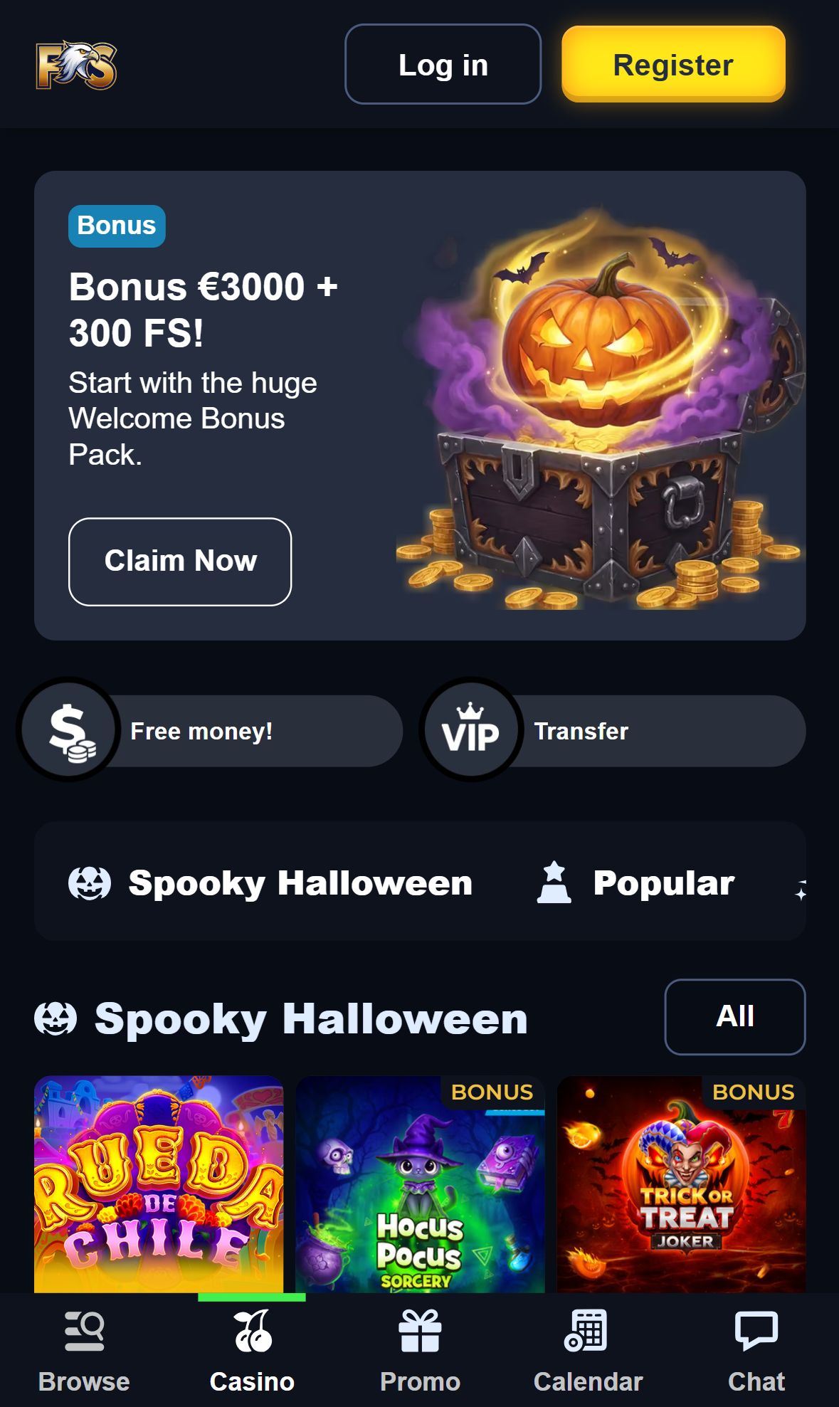 Forti Slots — Homepage (Mobile)