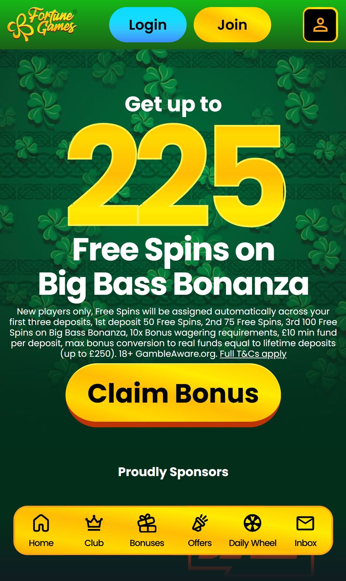 Fortune Games — Homepage (Mobile)