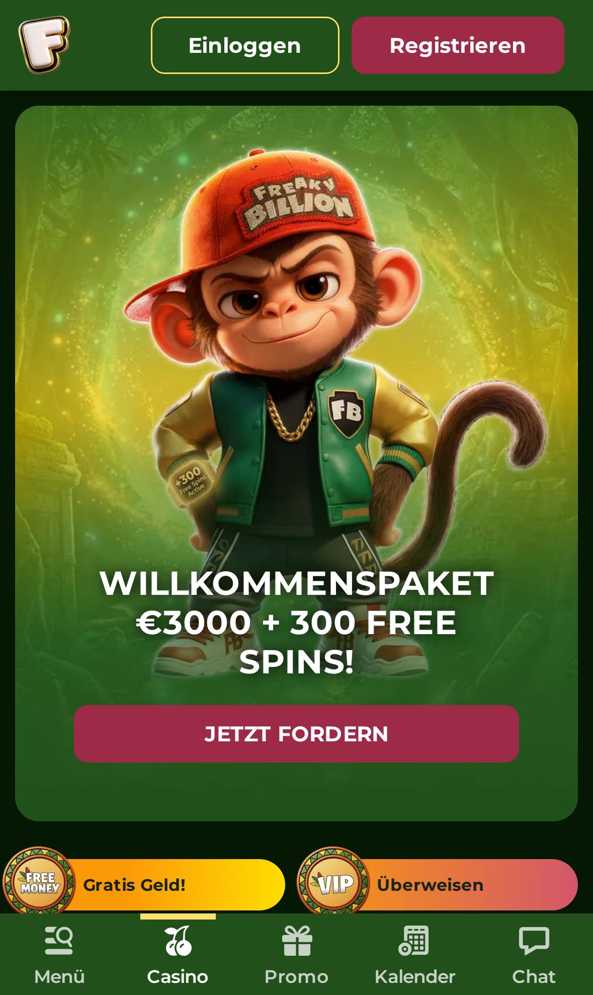 FreakyBillion — Startseite (Mobil)