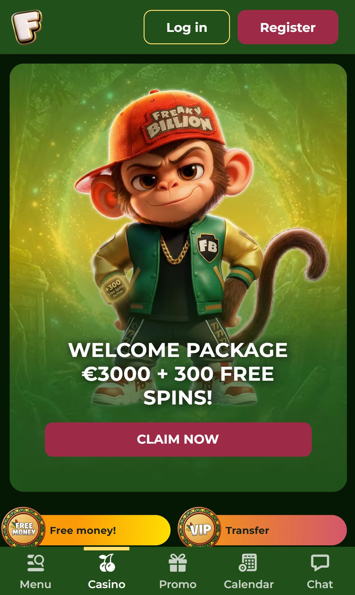 FreakyBillion — Homepage (Mobile)