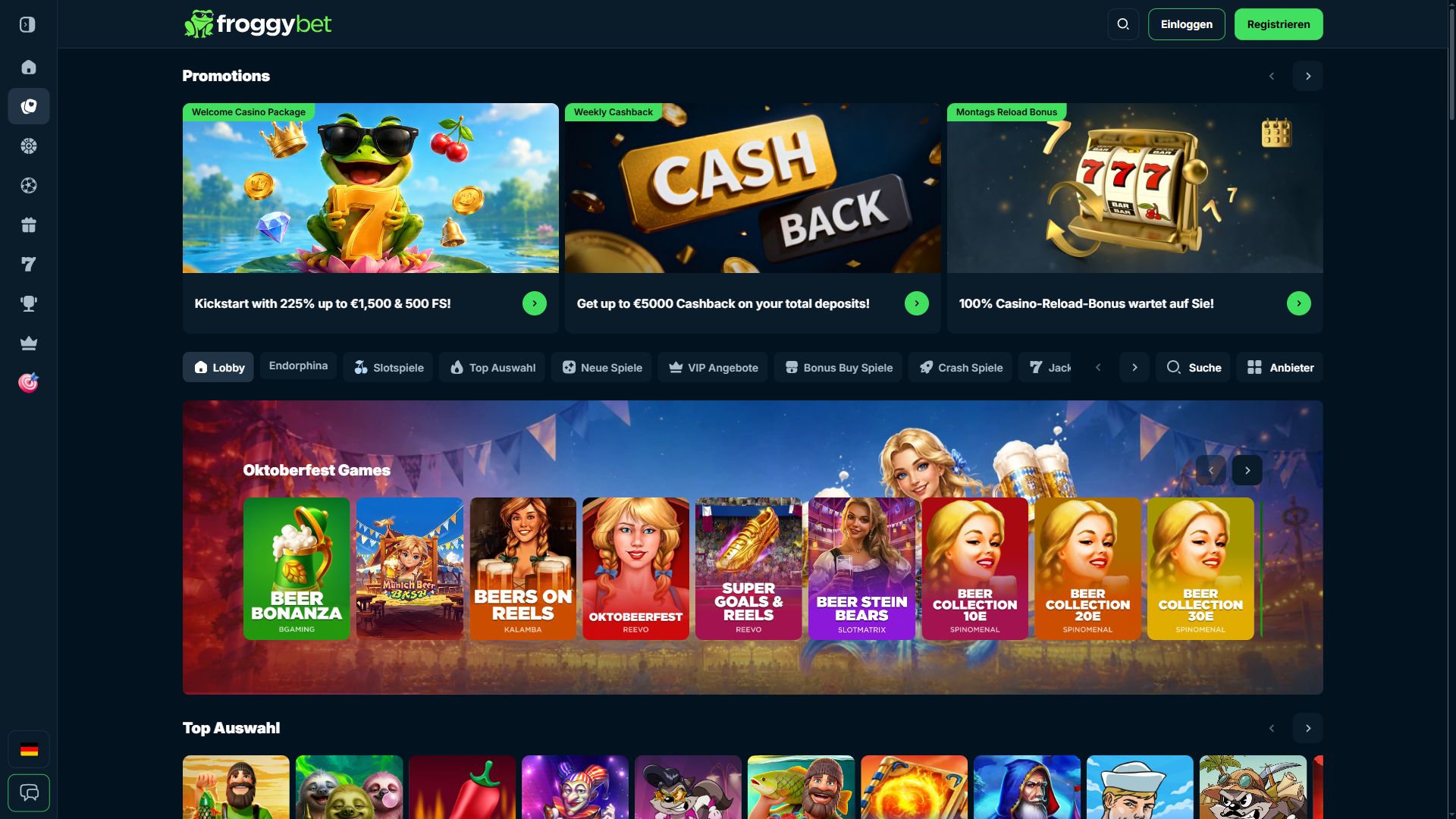 Froggybet — Lobby (Desktop)