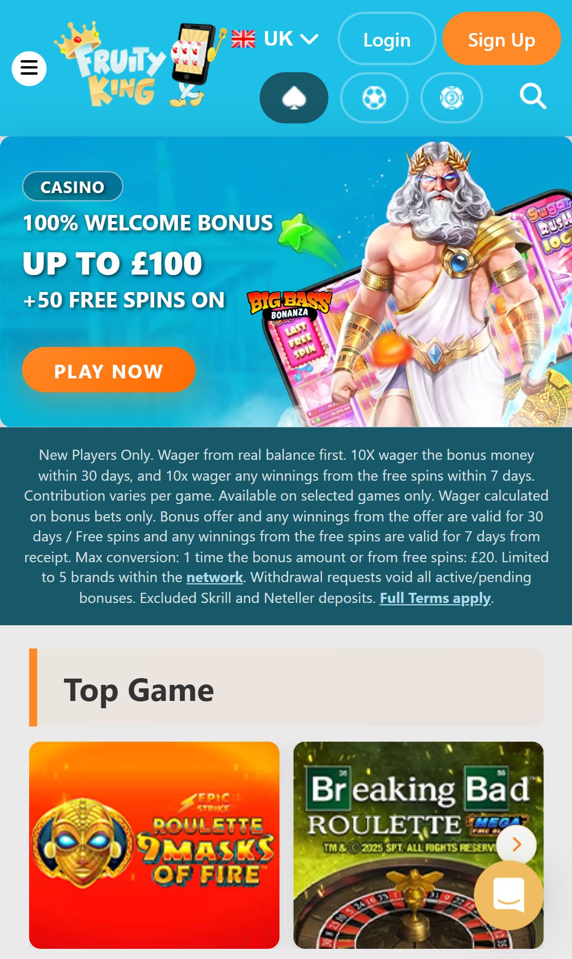Fruityking — Lobby (Mobile)