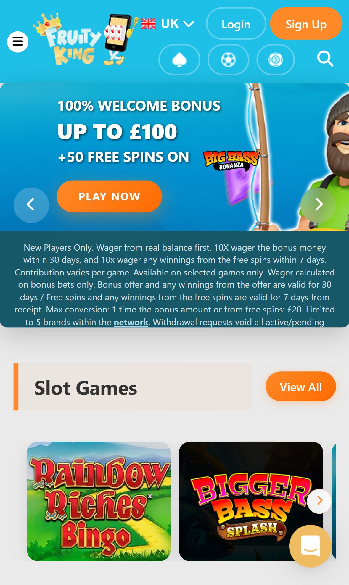 Fruityking — Homepage (Mobile)