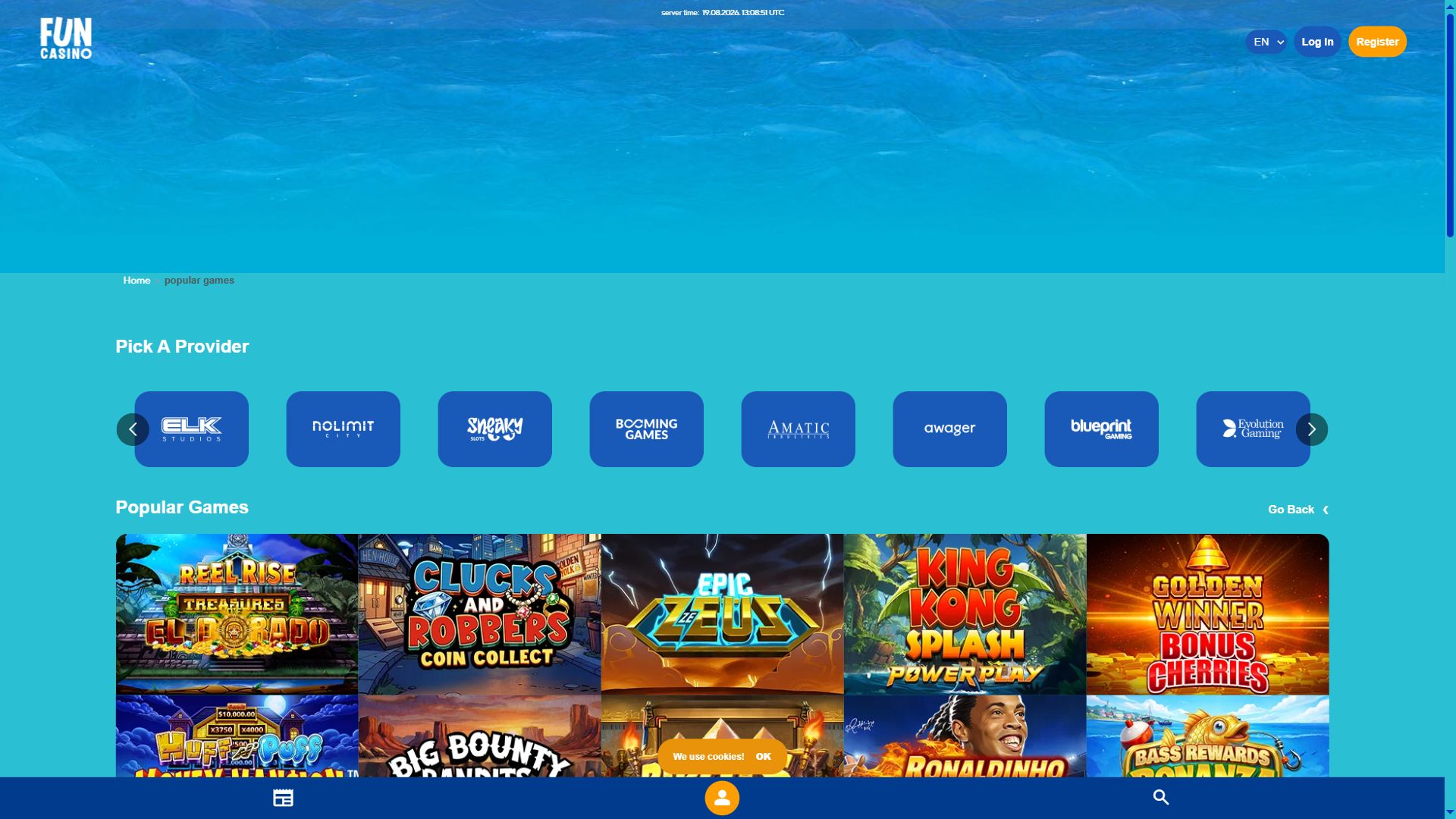 Fun Casino — Lobby (Desktop)