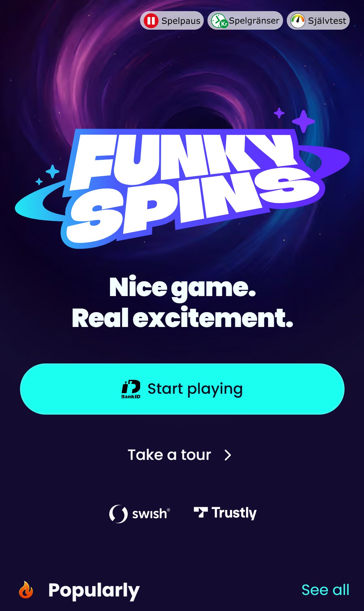 FunkySpins — Homepage (Mobile)