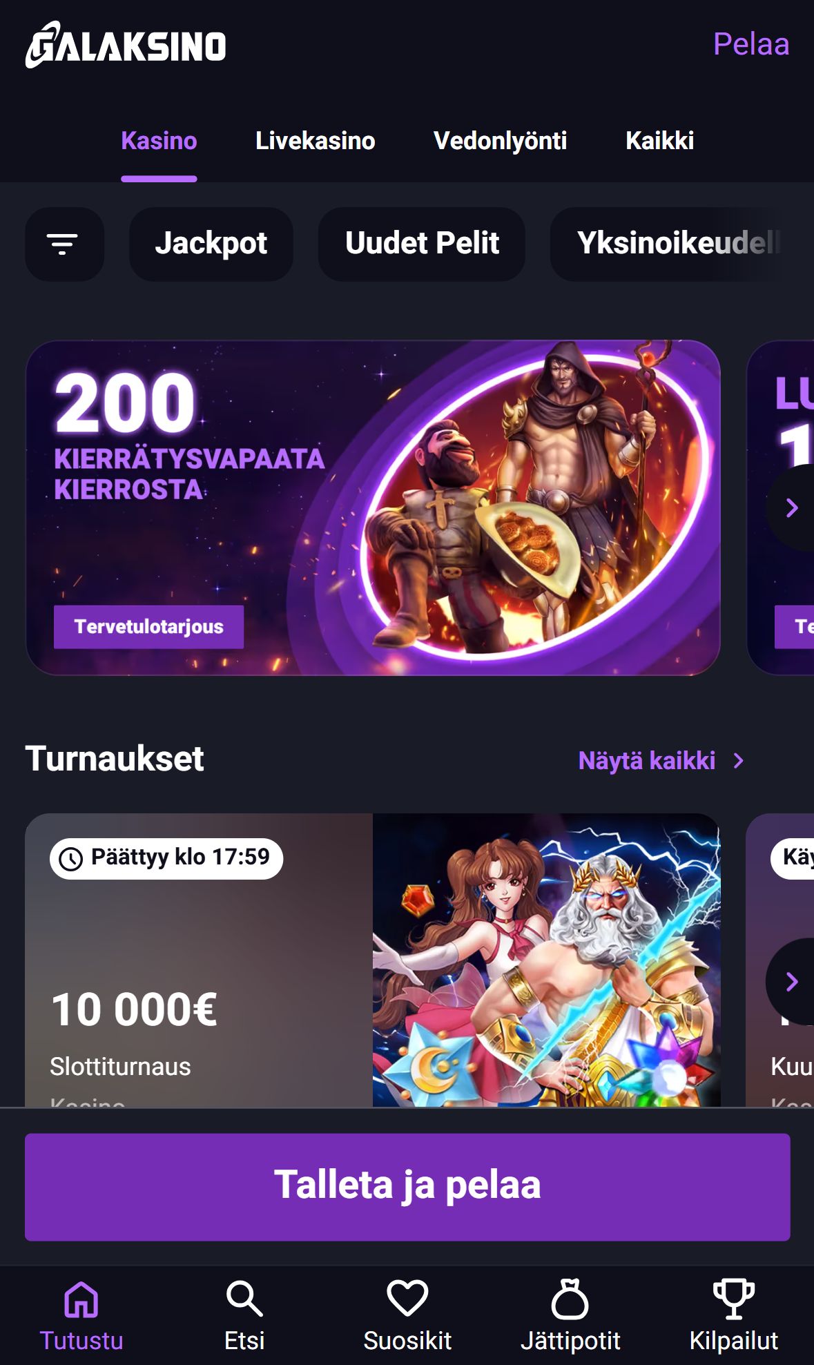Galaksino — Lobby (Mobile)