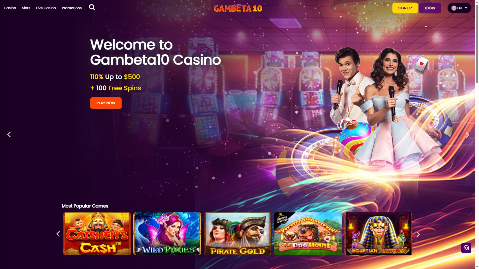 Gambeta10 — Homepage (Desktop)