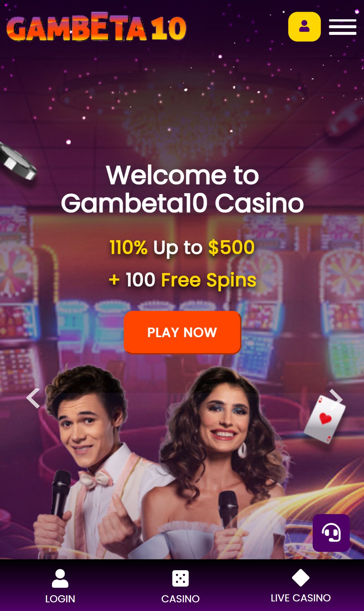 Gambeta10 — Homepage (Mobile)