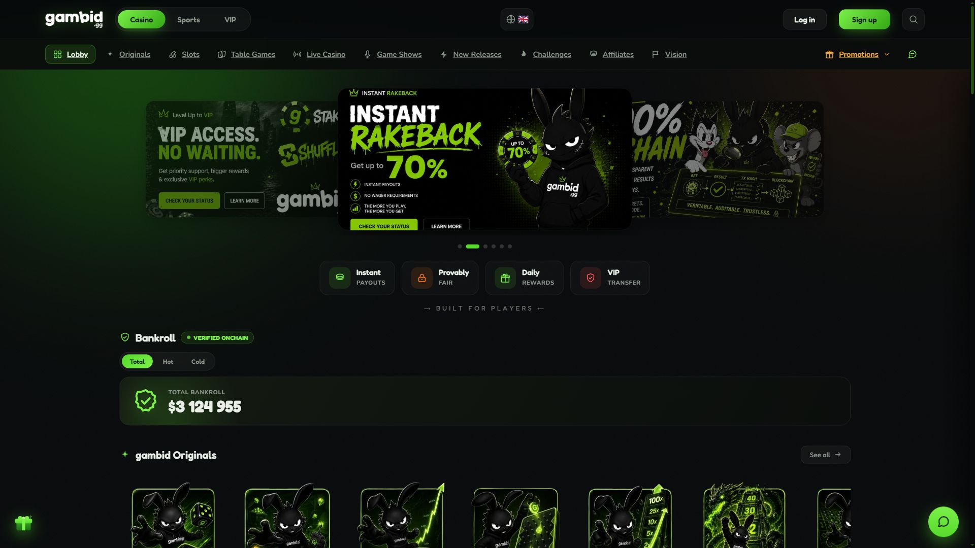 Gambid — Homepage (Desktop)