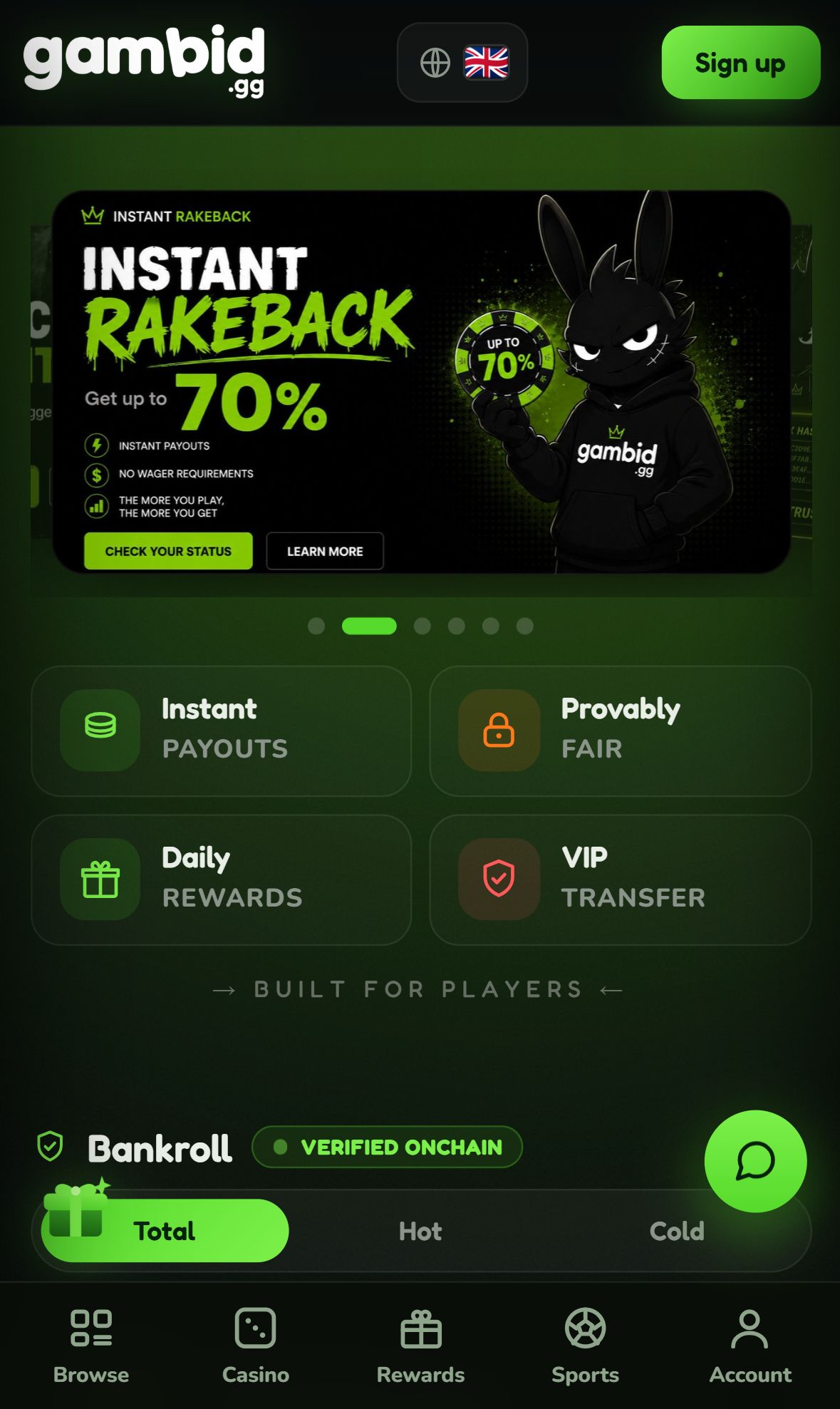 Gambid — Homepage (Mobile)