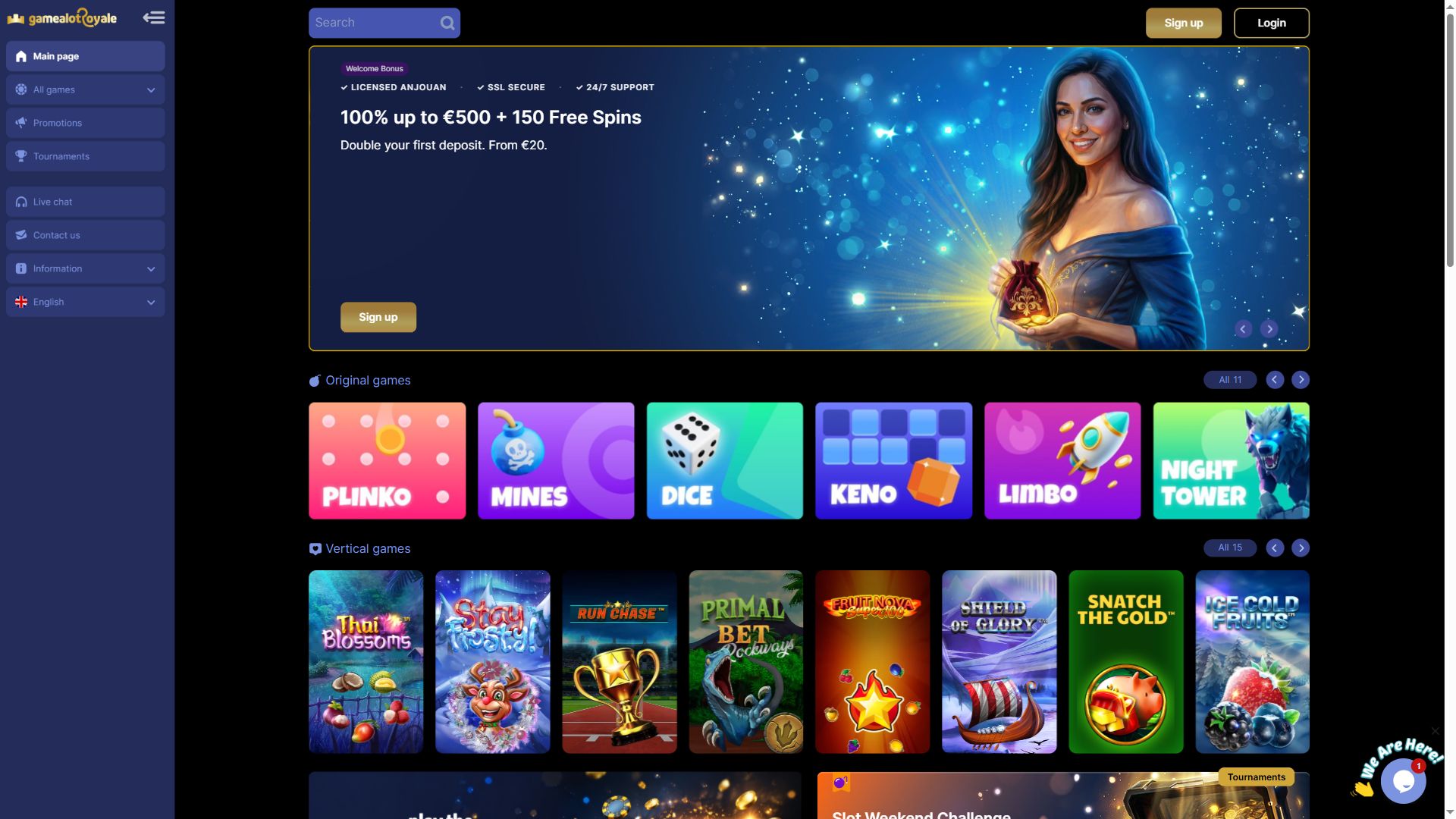 Gamealot Royale — Homepage (Desktop)