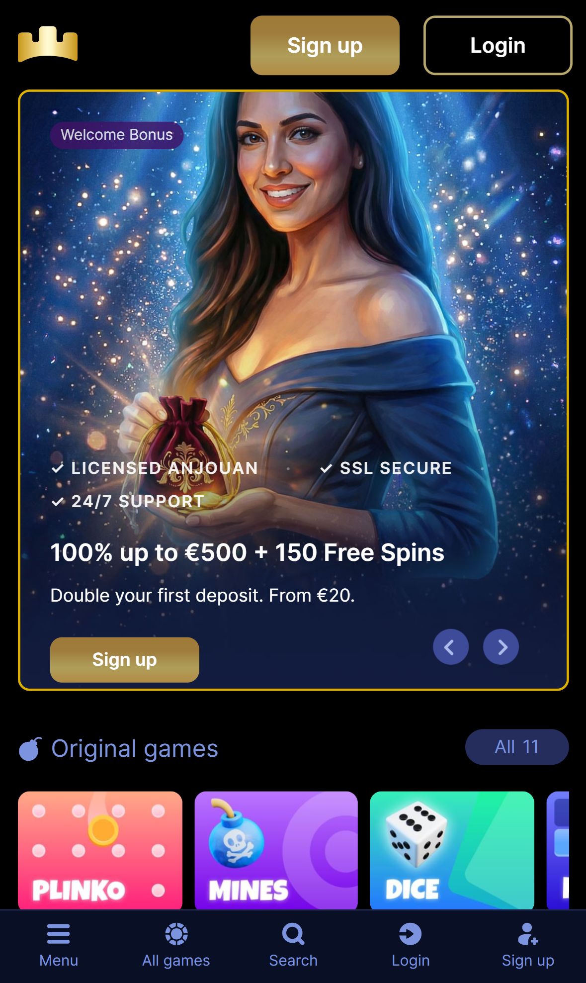 Gamealot Royale — Homepage (Mobile)