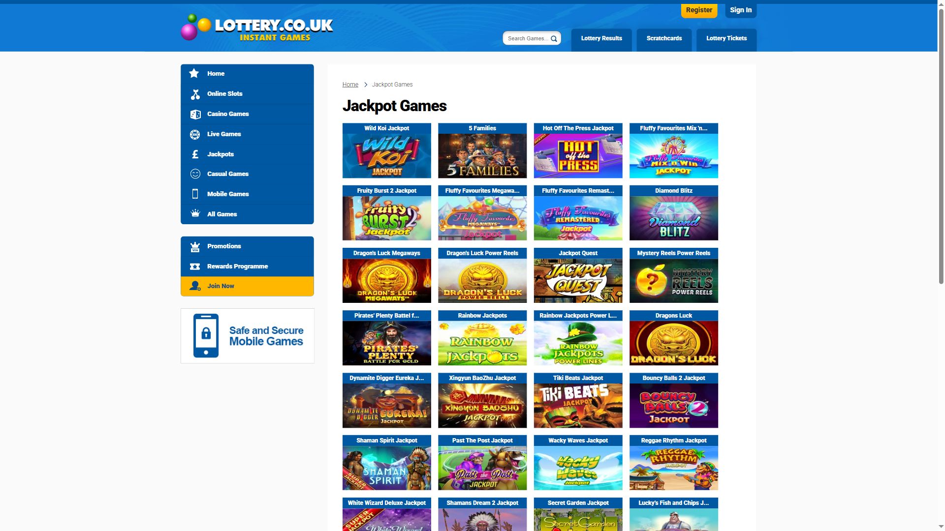 Games — Lobby (Desktop)