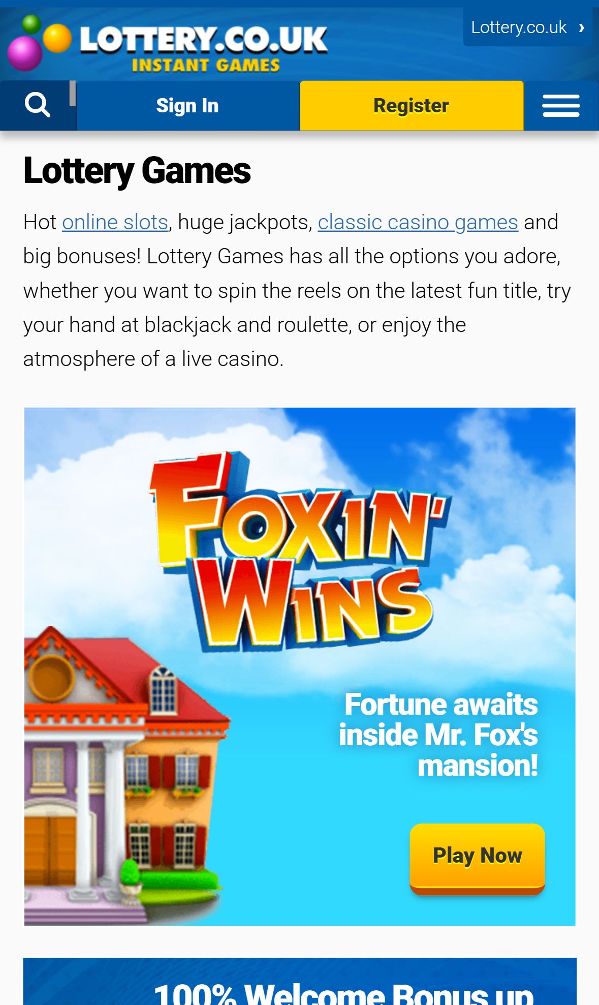 Games — Homepage (Mobile)