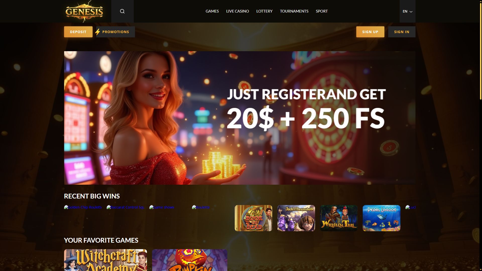 Genesis — Homepage (Desktop)
