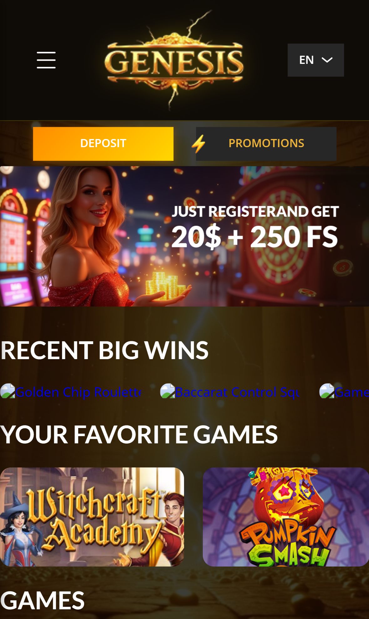 Genesis — Homepage (Mobile)