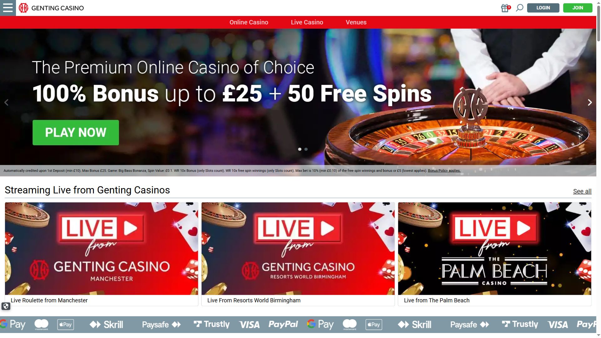 Genting Casino — Homepage (Desktop)