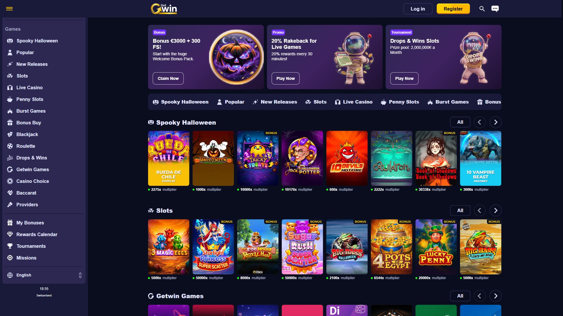 GetWin — Homepage (Desktop)