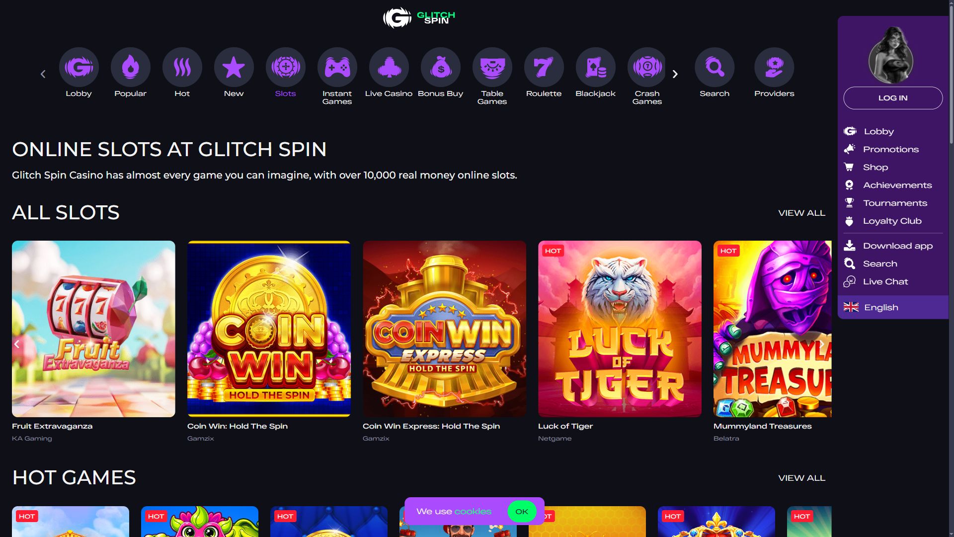 Glitchspin — Lobby (Desktop)
