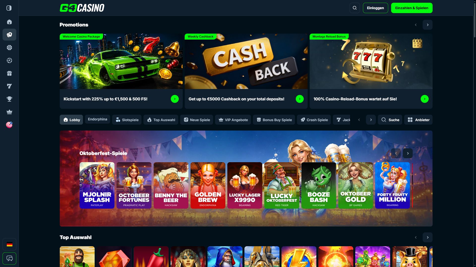 Go4Casino — Lobby (Desktop)