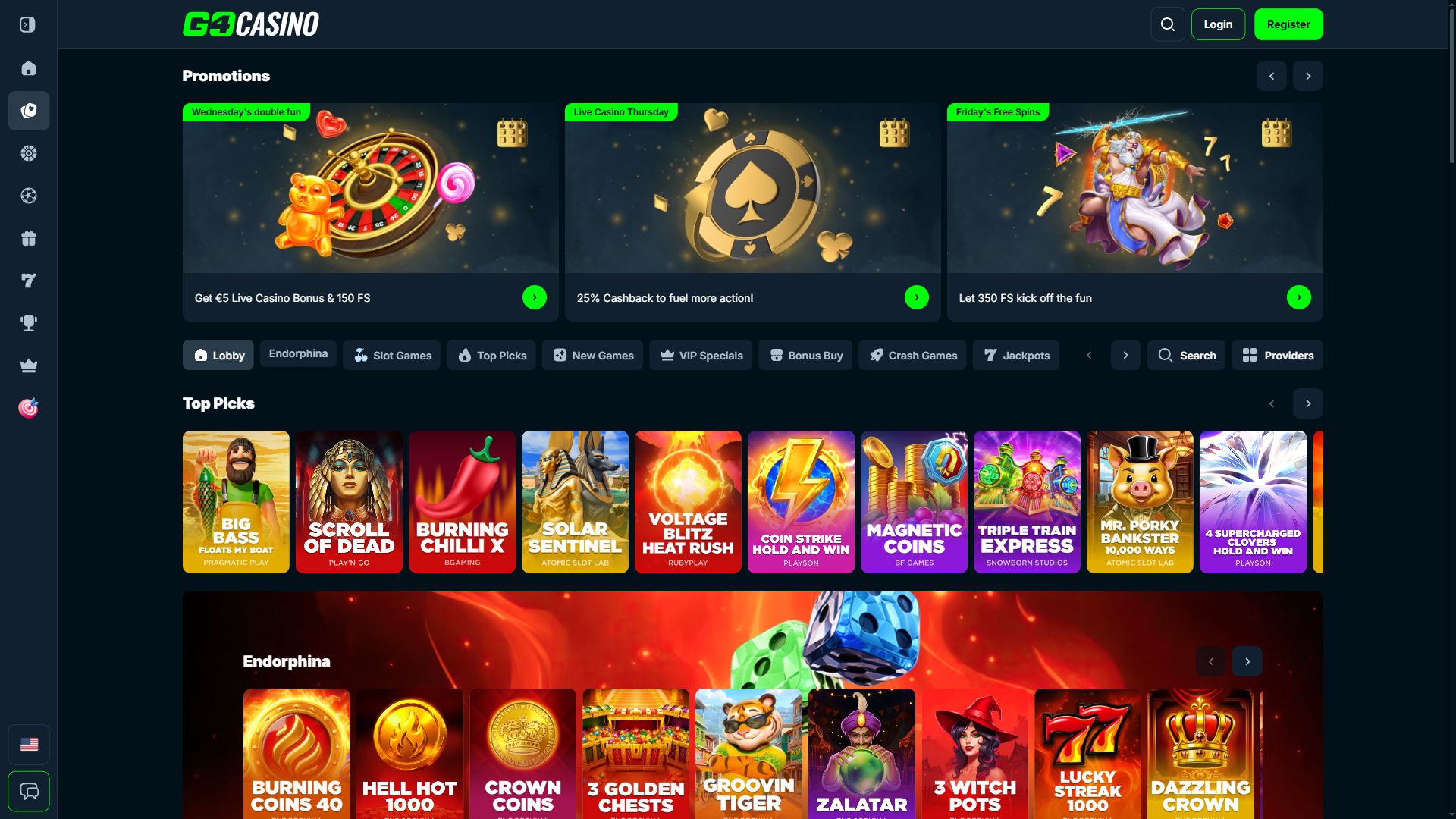 Go4Casino — Lobby (Desktop)