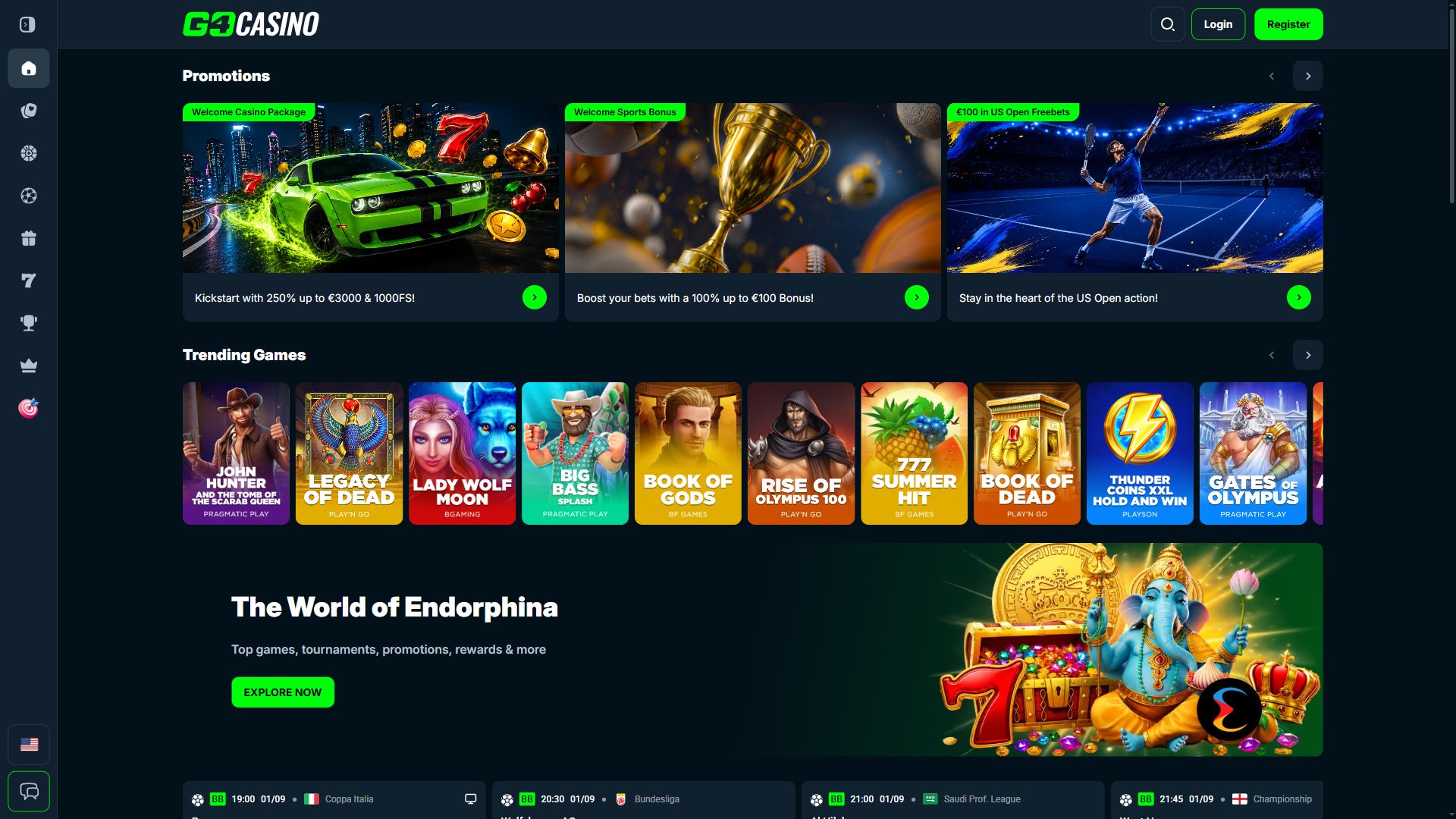 Go4Casino — Homepage (Desktop)