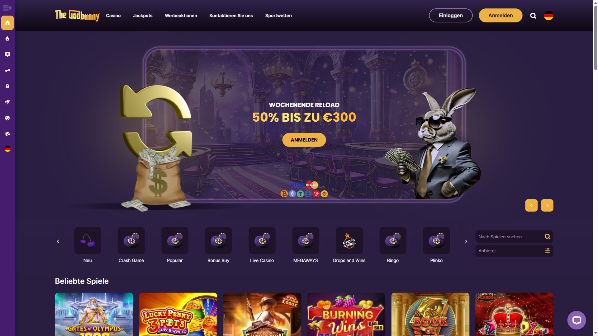 Godbunny — Startseite (Desktop)
