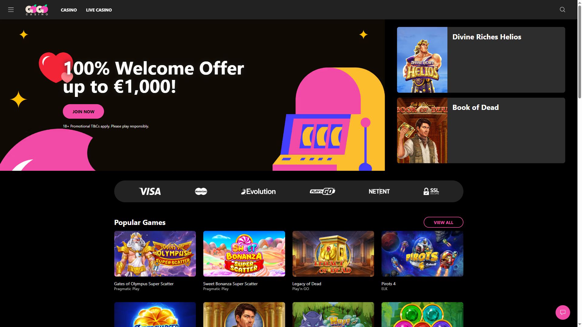 GoGoCasino — Homepage (Desktop)