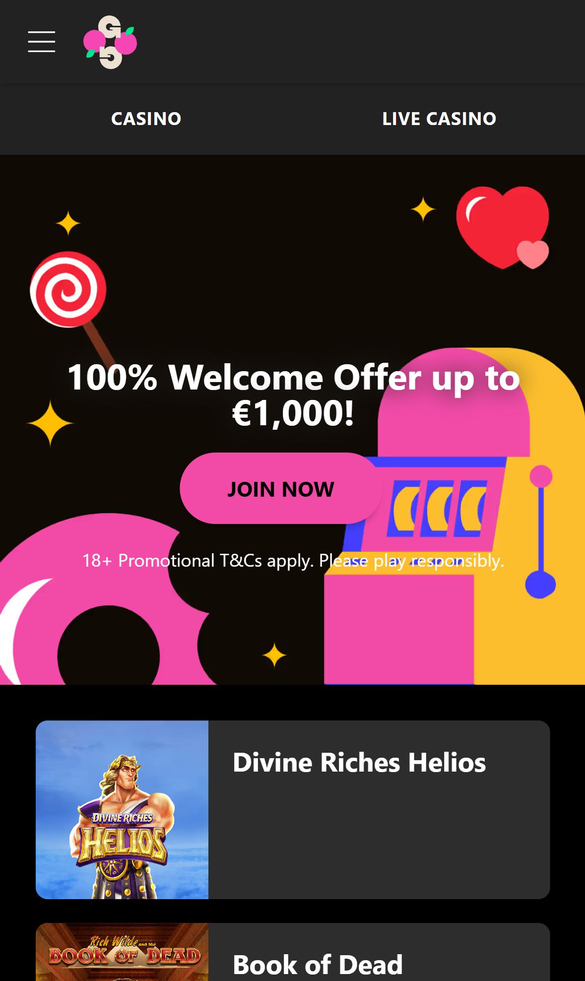 GoGoCasino — Homepage (Mobile)