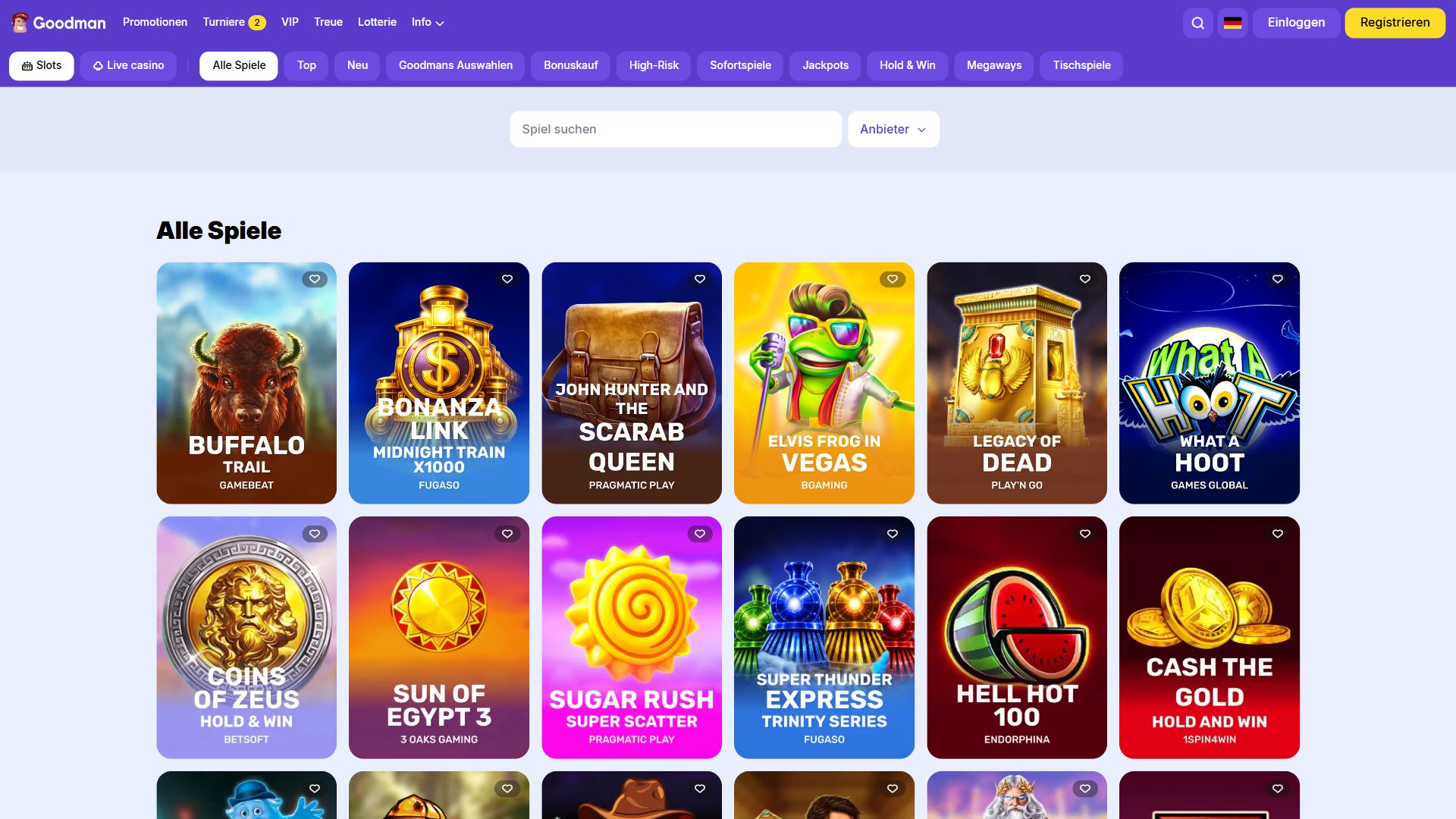 Goodman Casino — Lobby (Desktop)