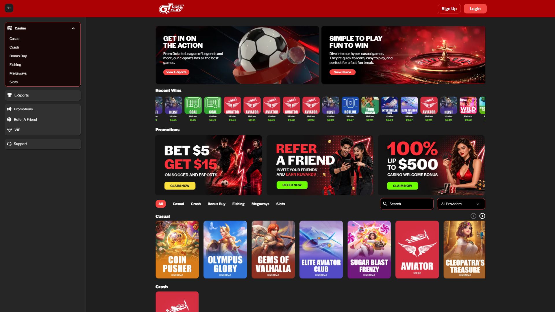 Gosu Play — Homepage (Desktop)