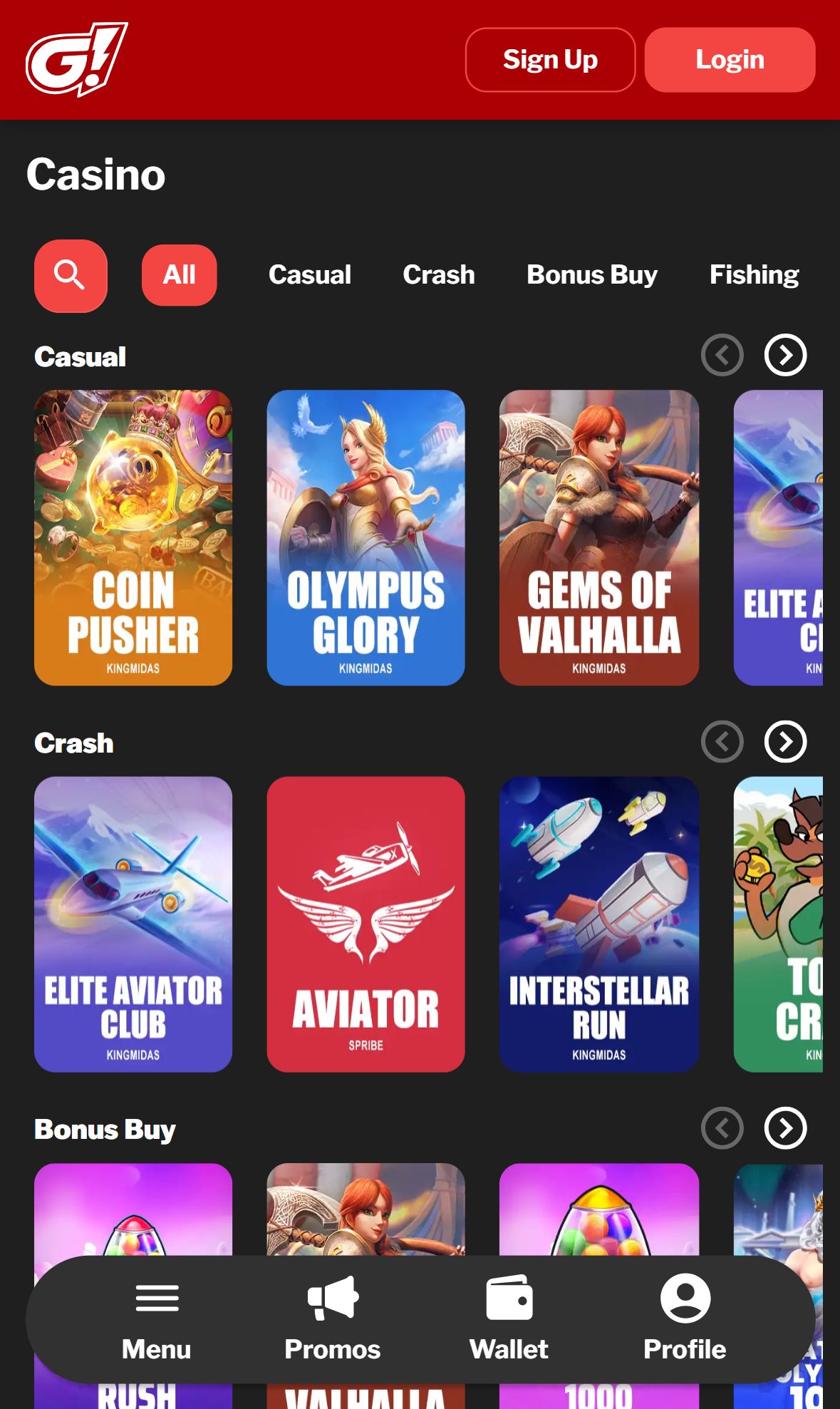 Gosu Play — Lobby (Mobile)