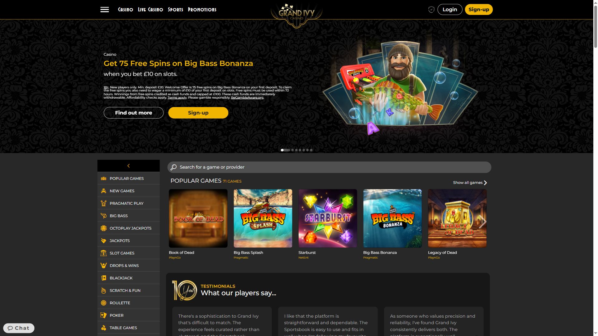 The Grand Ivy — Homepage (Desktop)