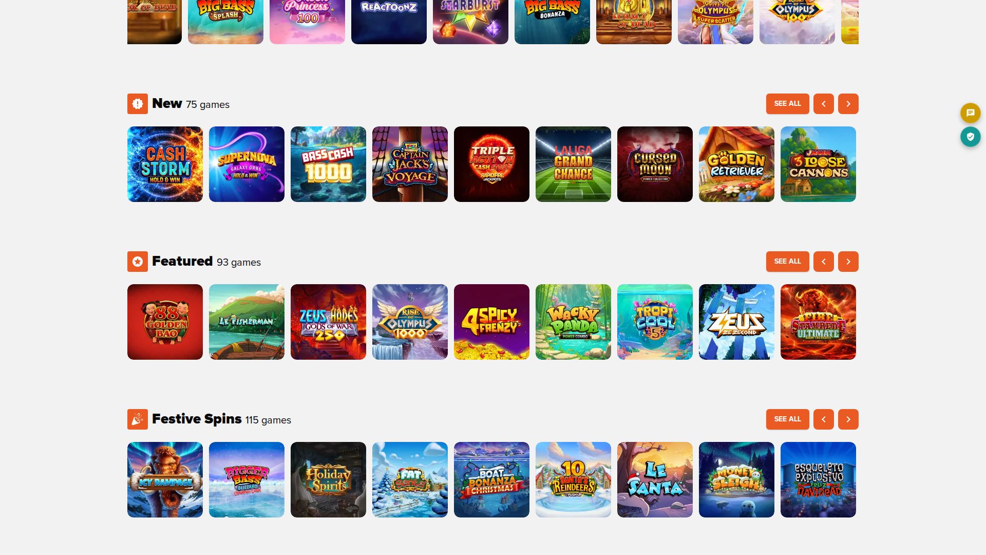 Griffon Casino — Lobby (Desktop)
