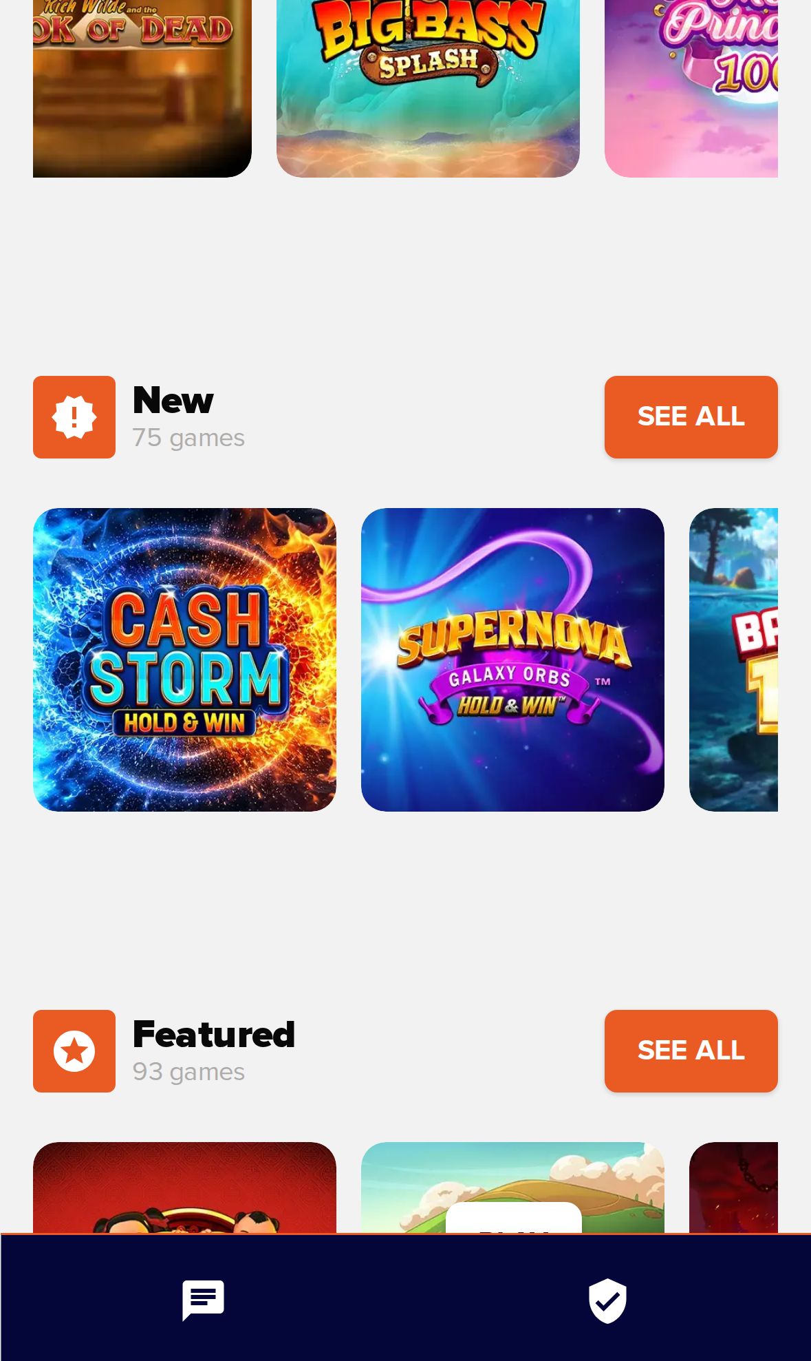 Griffon Casino — Lobby (Mobile)