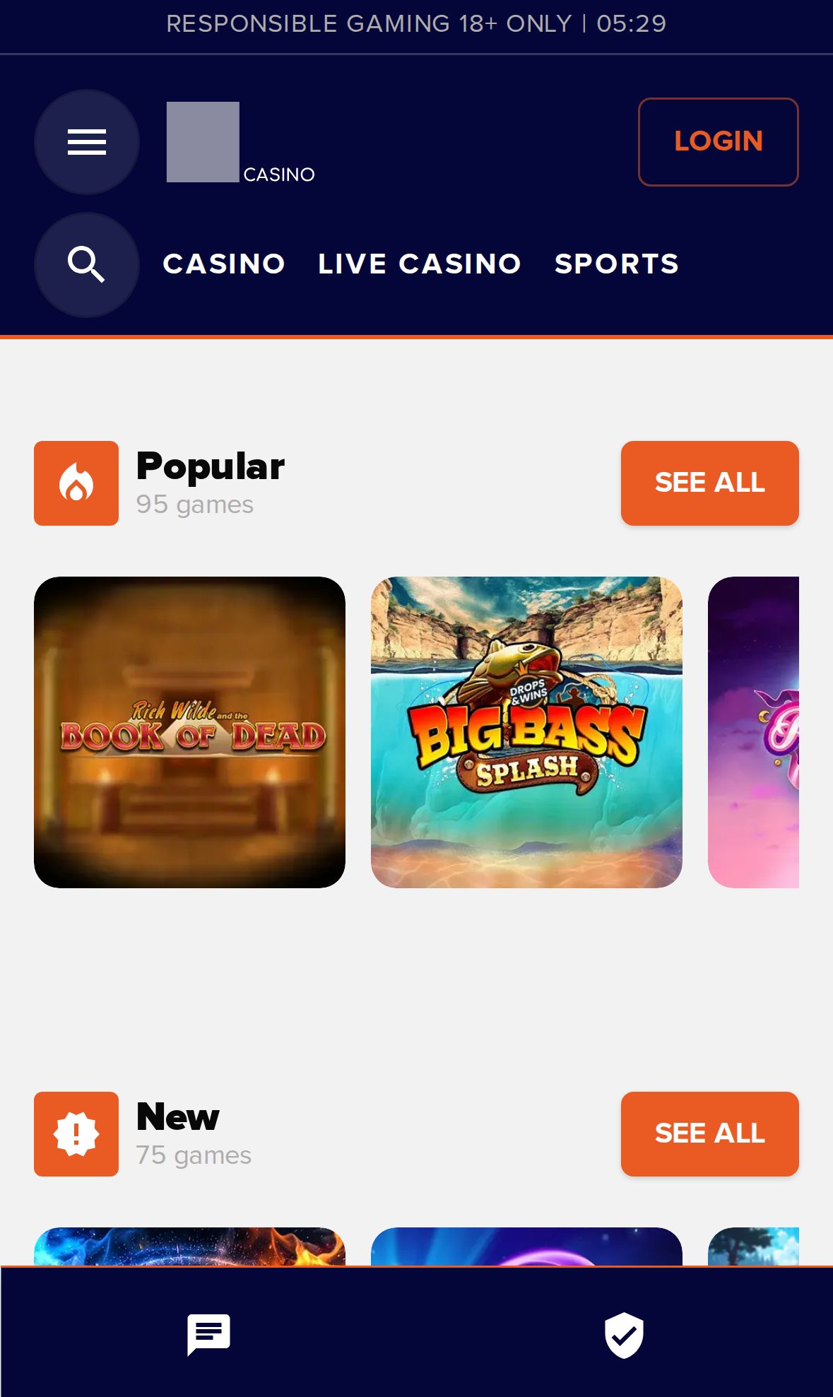 Griffon Casino — Homepage (Mobile)