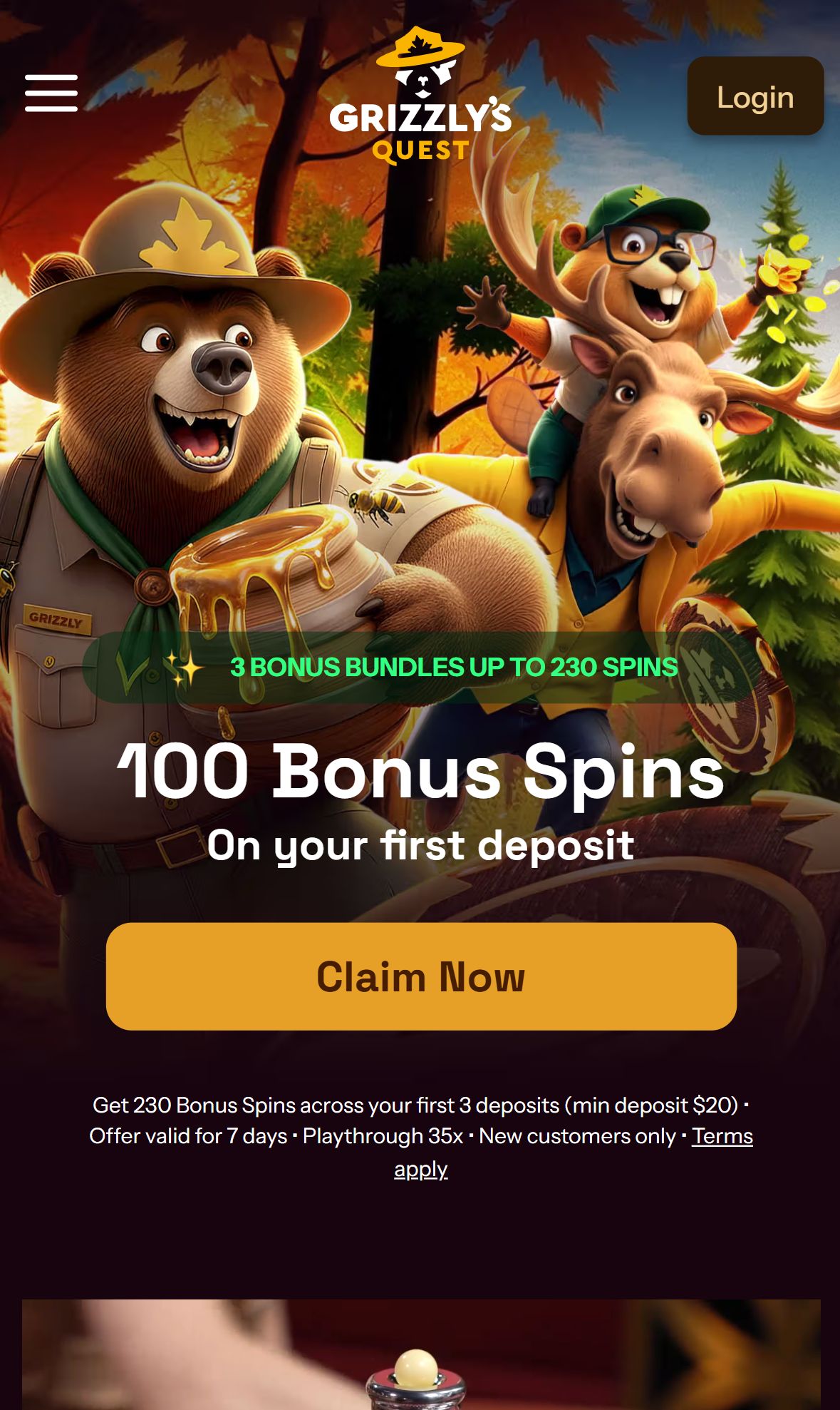Grizzly Quest — Lobby (Mobile)