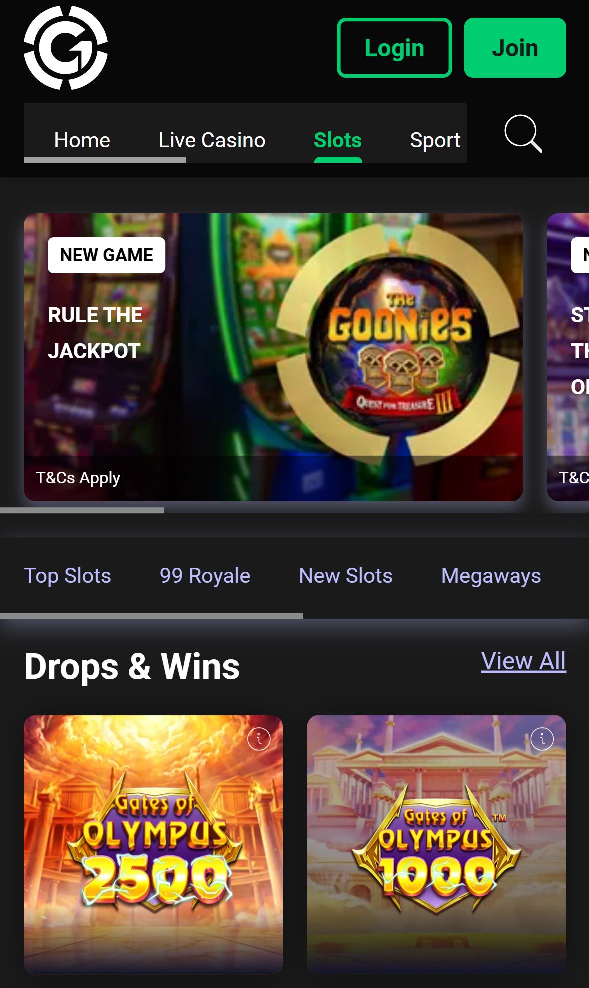 Grosvenor Casino — Lobby (Mobile)