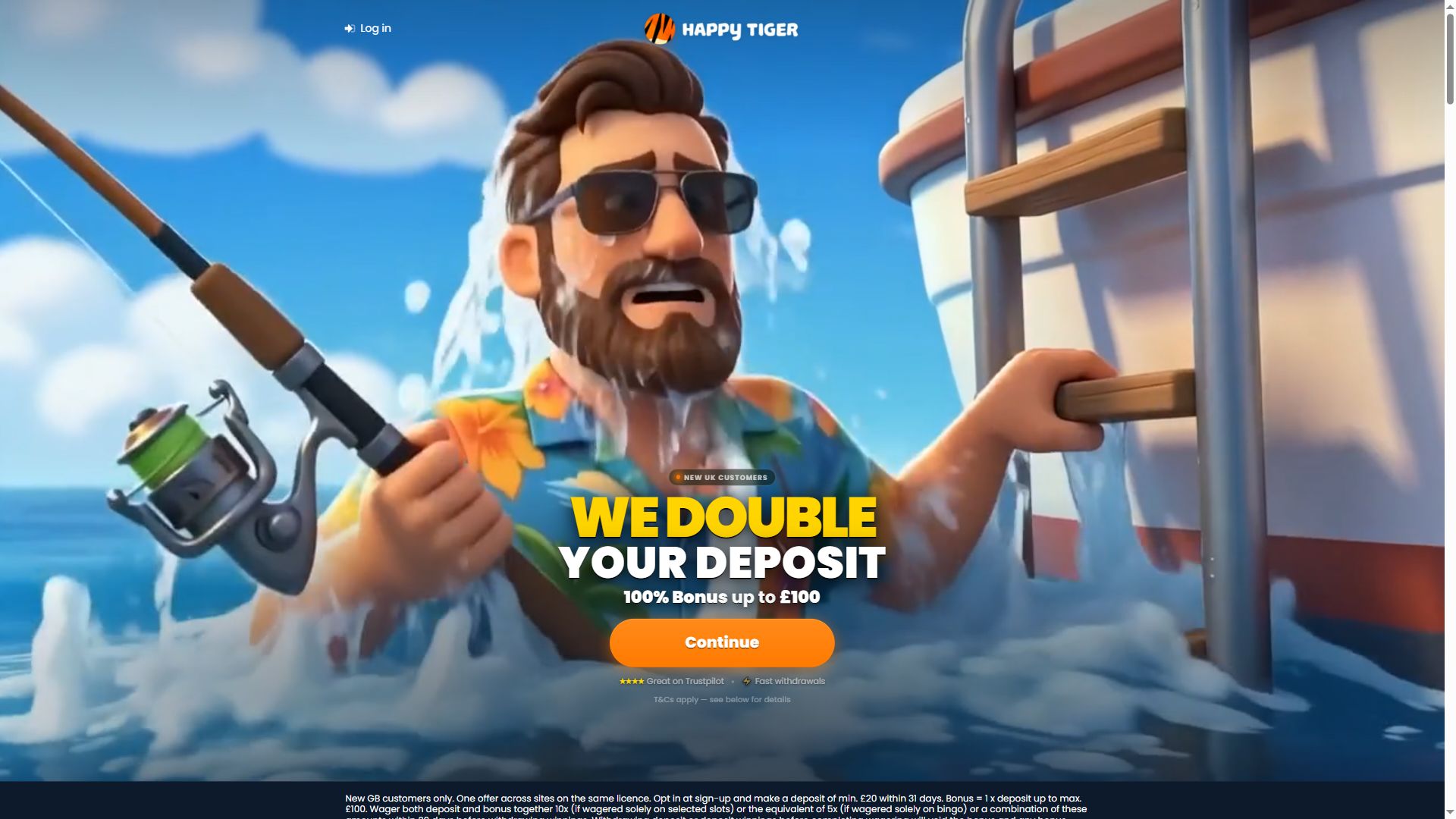 Happy Tiger — Homepage (Desktop)