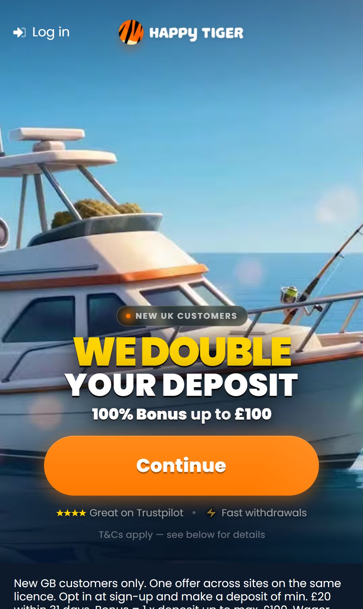 Happy Tiger — Homepage (Mobile)