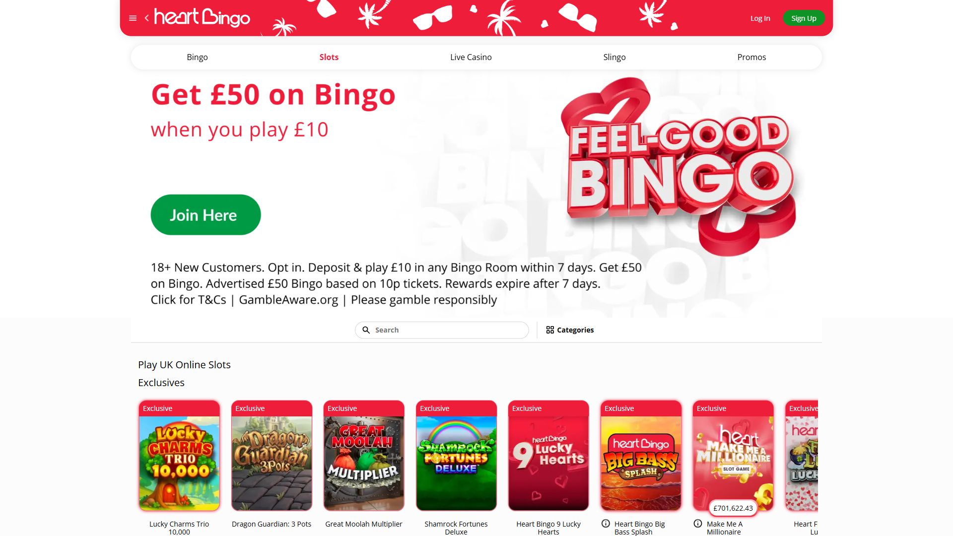 Heartbingo — Lobby (Desktop)