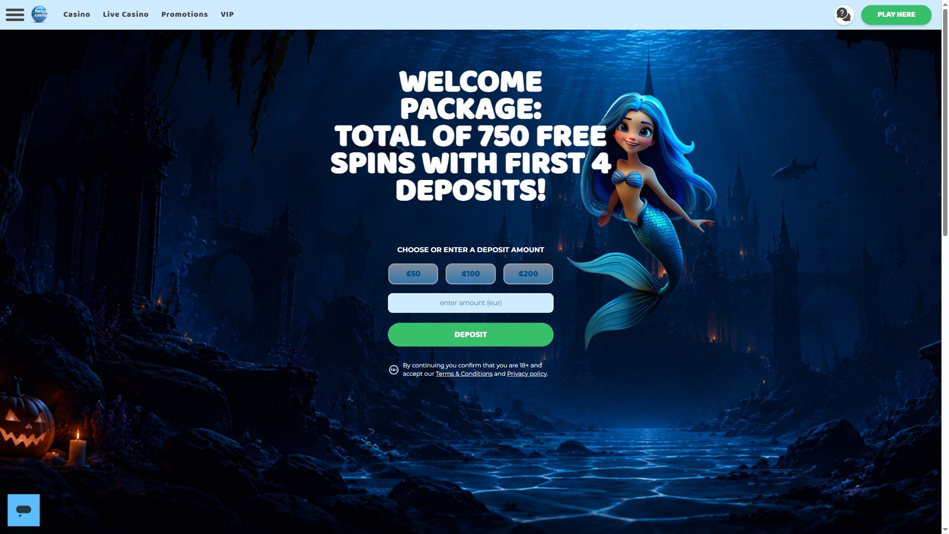 Helmi Casino — Homepage (Desktop)