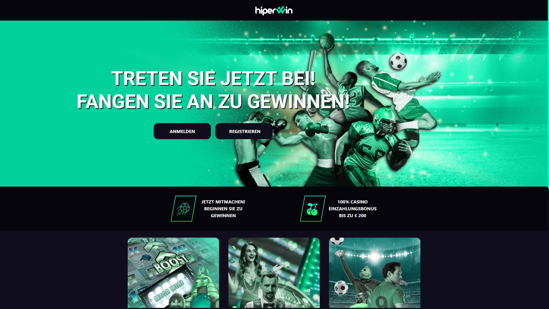 Hiperwin — Startseite (Desktop)