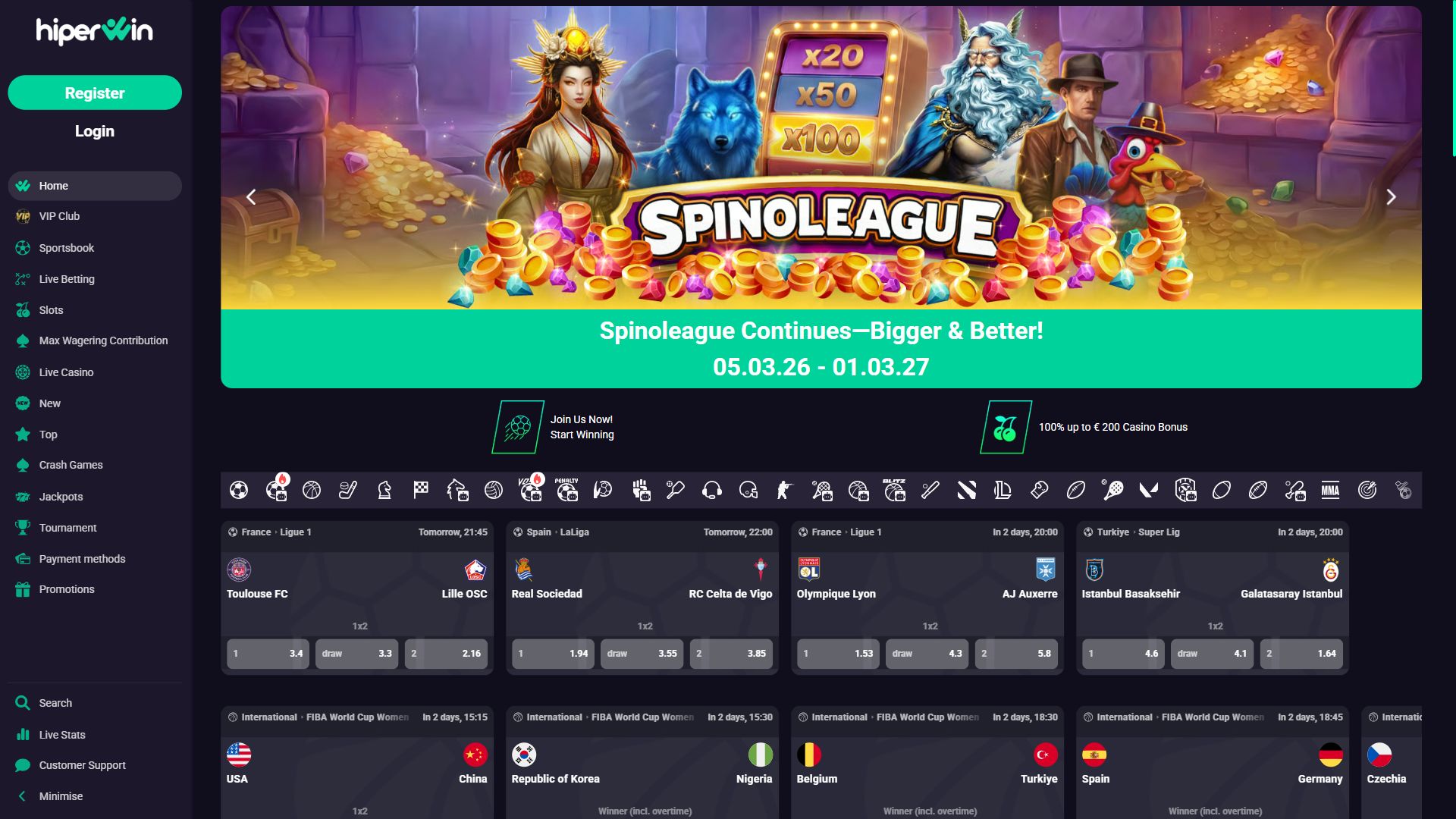 Hiperwin — Homepage (Desktop)