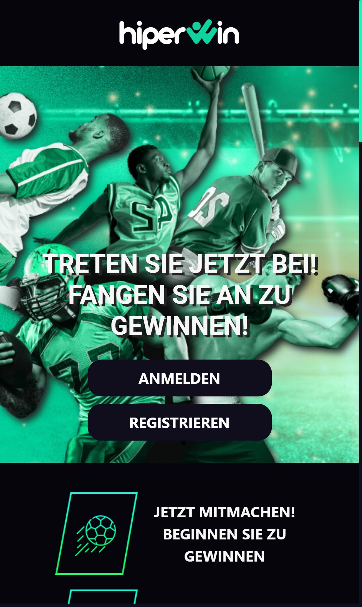 Hiperwin — Startseite (Mobil)