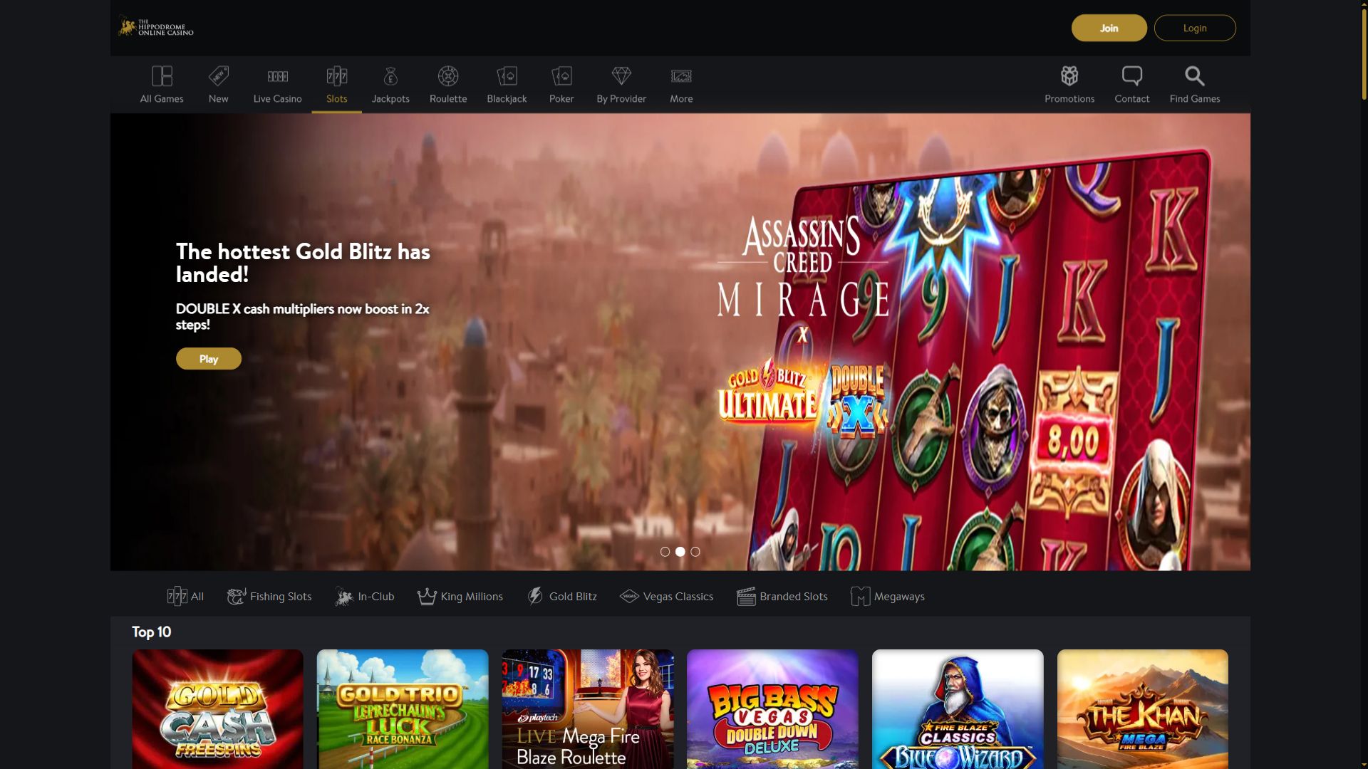 Hippodrome Online — Lobby (Desktop)