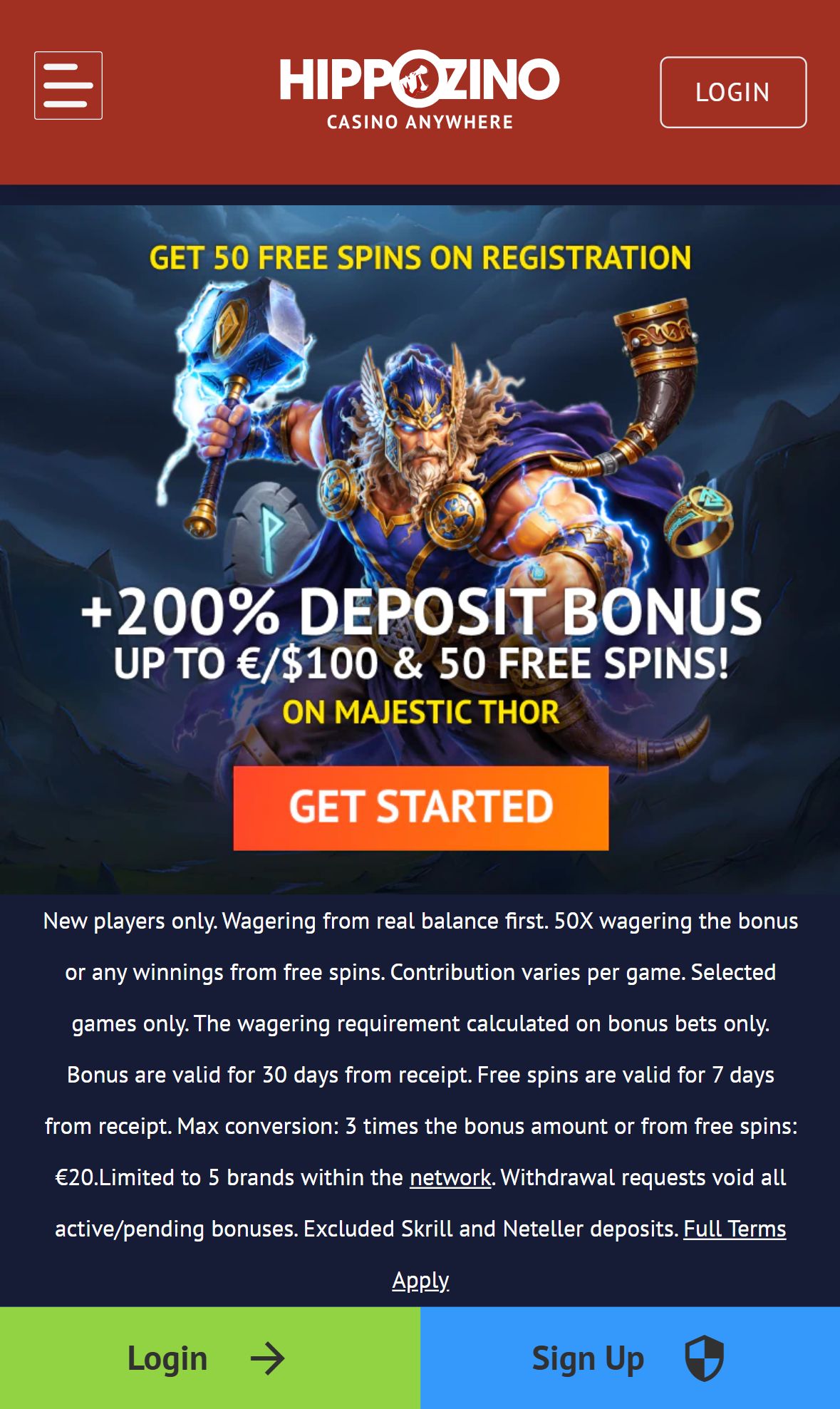 Hippozino — Homepage (Mobile)