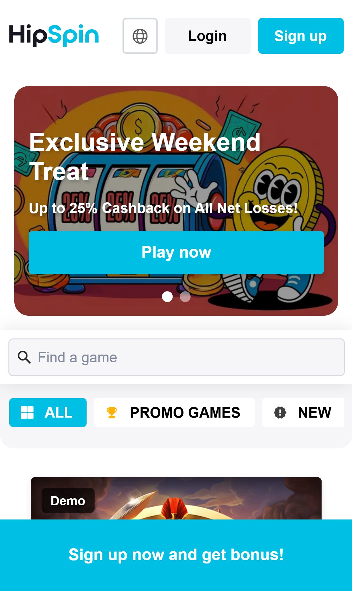 HipSpin — Lobby (Mobile)