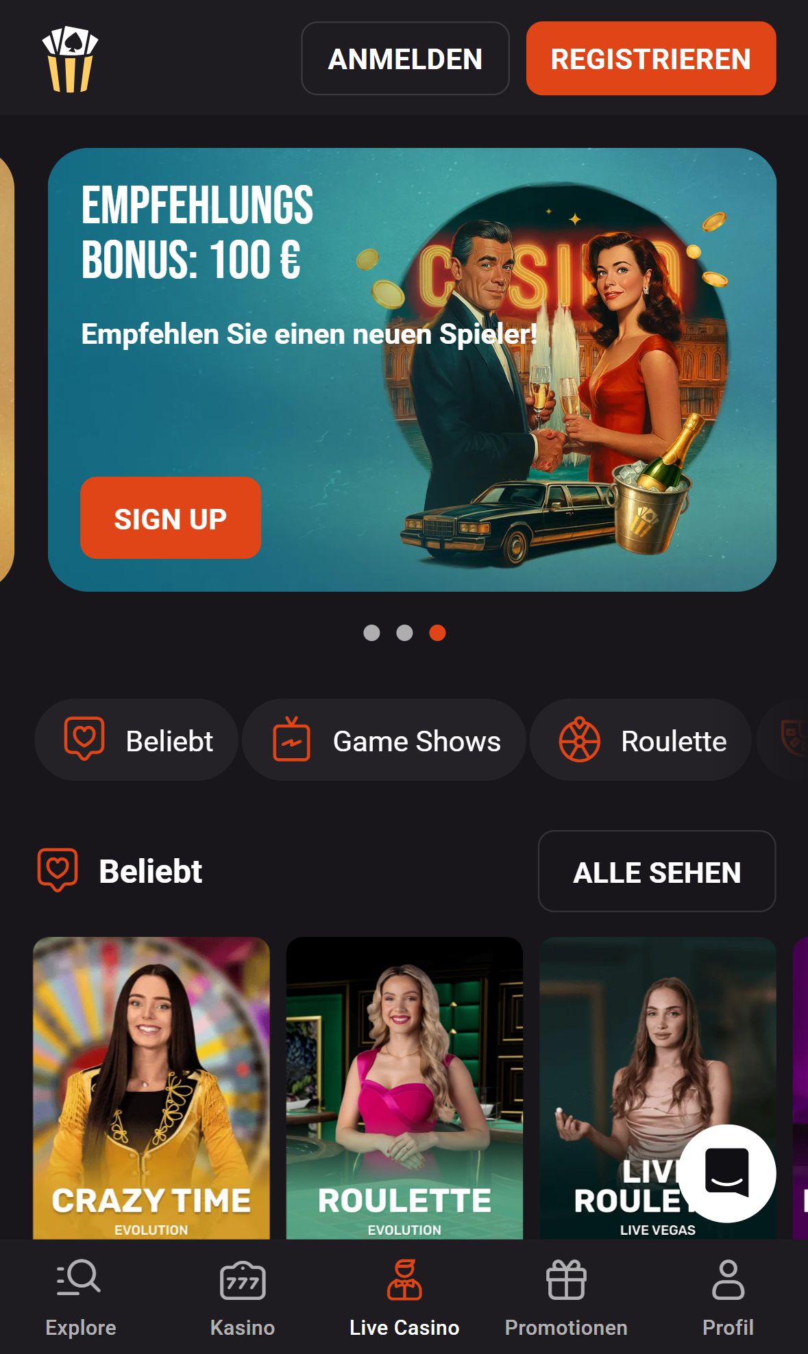HollyWin — Startseite (Mobil)